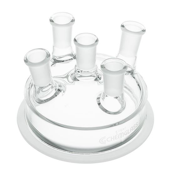REACTION VESSEL LIDS, 5-NECKS, 10° ANGLED SIDE NECKS