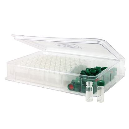 CONVENIENCE PACKS, 2.0ML CLEAR VIALS WITH SPOTS, 0.3ML FUSED INSERTS, GREEN CHEM SNAP CAPS WITH PTFE/SILICONE LINED SEALS