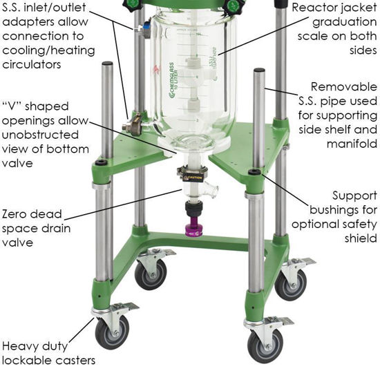 10L PROCESS REACTORS, CYLINDRICAL, JACKETED, ELECTRIC OR AIR MOTOR