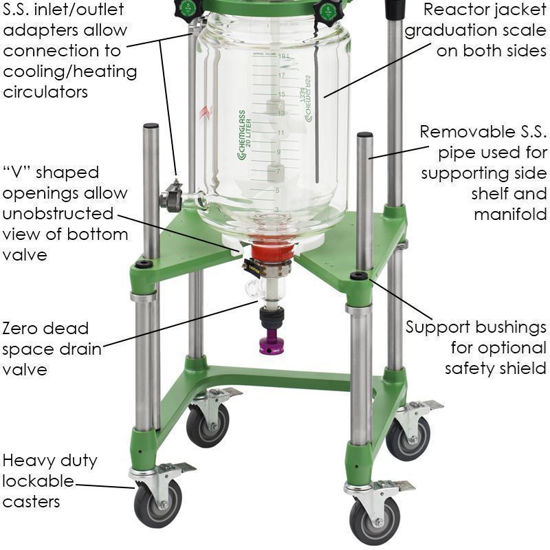 20L PROCESS REACTORS, CYLINDRICAL, JACKETED, ELECTRIC OR AIR MOTOR