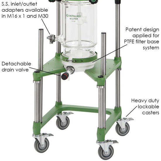 10L JACKETED FILTER REACTOR SYSTEMS, ELECTRIC OR AIR MOTOR