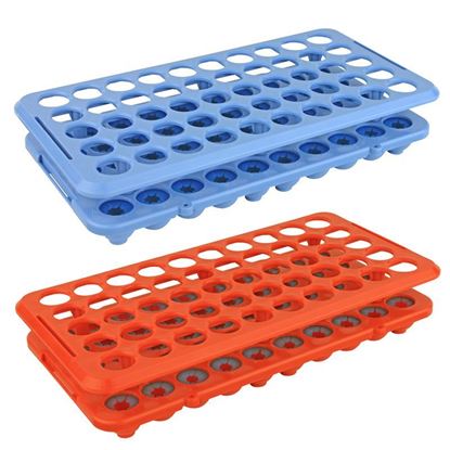 RACKS WITH GRIPPERS, LOW PROFILE, 50-PLACE, FOR UP TO 17MM TUBES