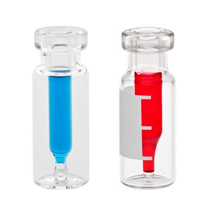 LARGE OPENING CRIMP VIALS WITH FUSED INSERTS, AMBER VIALS - CLEAR VIALS