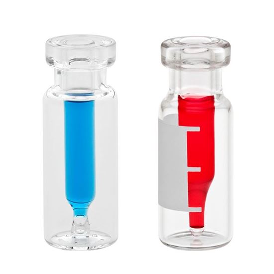LARGE OPENING CRIMP VIALS WITH FUSED INSERTS, AMBER VIALS - CLEAR VIALS