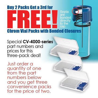 CHROMATOGRAPHY VIAL PACKS, BONDED SEPTA