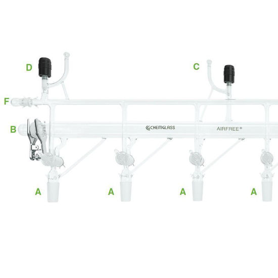 VACUUM MANIFOLDS, INERT GAS LINES, 5-PORTS, AIRFREE®, SCHLENK