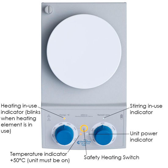 MAGNETIC HOT PLATE STIRRERS, ANALOG, HOTPLATE, 135mm DIAMETER ROUND TOP