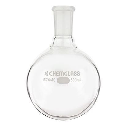 FLASKS, HEAVY WALL, ROUND BOTTOM, SINGLE NECK, 500ML TO 1L