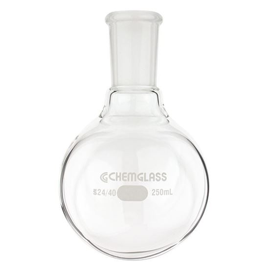FLASKS, HEAVY WALL, ROUND BOTTOM, SINGLE NECK, 100ML TO 300ML
