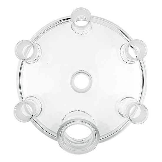 CG-1968-E-400: 400MM REACTION VESSEL LID, 7-NECK, 45/50 CN, (5) 45/50 SNS, (1) 80MM O-RING FLANGE SN