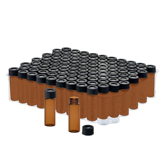 KITS, PREASSEMBLED LARGE OPENING SCREW THREAD VIALS AND CLOSURES, AMBER