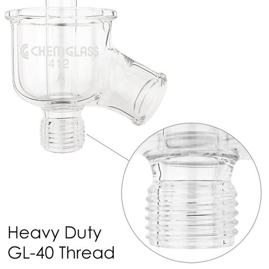 CG-1968-T-10; GLASS BODY ONLY, LARGE ZERO DEAD SPACE DRAIN VALVE