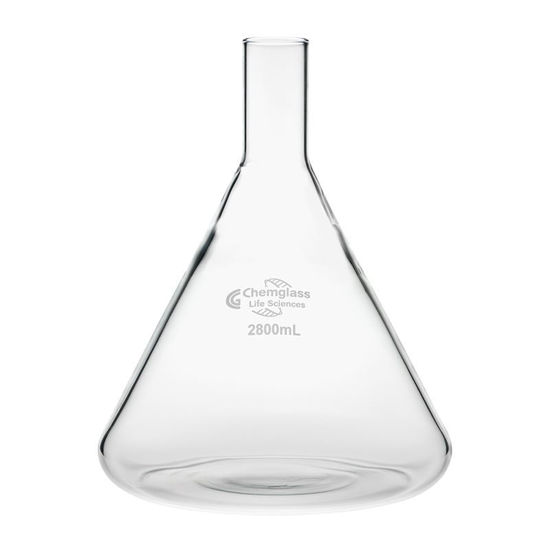 CLS-2020-11; Flask, Fernbach, 2800mL, 38mm OD Delong Top, WITHOUT Baffles