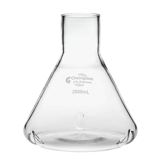 CLS-2022-14; Flask, Fernbach, 2800mL, Plain 59mm ID Top, 3 Side Baffles