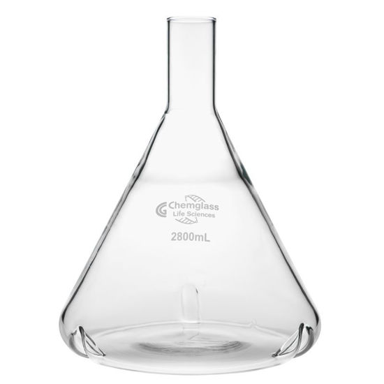 CLS-2022-16; Flask, Fernbach, 2800mL, 38mm OD Delong Top, 3 Side Baffles