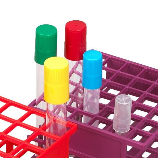 CAPS, 25MM, CULTURE TUBES, SHAKE FLASKS, POLYPROPYLENE, COLOR CODED
