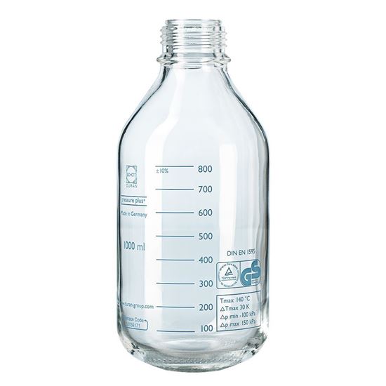 BOTTLES, CLEAR, PRESSURE RESISTANT, MEDIA STORAGE, DURAN