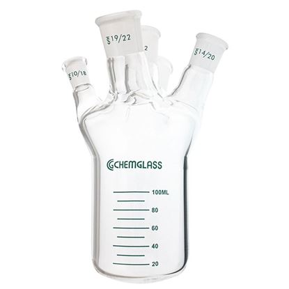 REACTION VESSEL, ONE-PIECE, 100mL, 5-NECK, EQUIVALENT TO METTLER EASYMAX