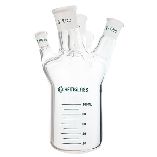 REACTION VESSEL, ONE-PIECE, 100mL, 5-NECK, EQUIVALENT TO METTLER EASYMAX