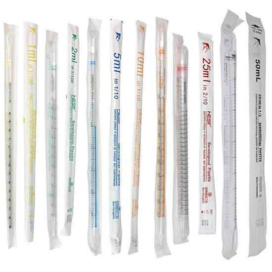 SEROLOGICAL PIPETTE, INDIVIDUALLY WRAPPED, STERILE, NEST