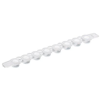 FLAT 8-STRIP CAPS, PCR, CLEAR, NON-STERILE, NEST