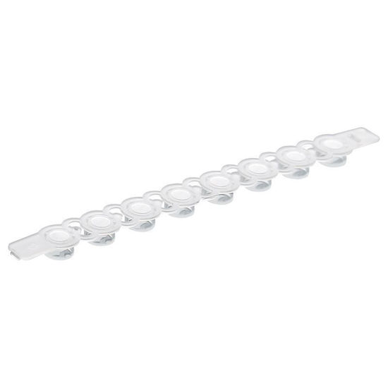 FLAT 8-STRIP CAPS, PCR, CLEAR, NON-STERILE, NEST