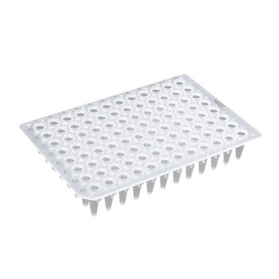 0.2ML 96 WELL PCR PLATE, NO SKIRT, CLEAR, H1 NOTCH, NEST