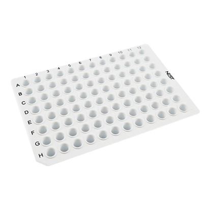 0.2ML 96 WELL PCR PLATE, NO SKIRT, WHITE, H1 NOTCH, NEST