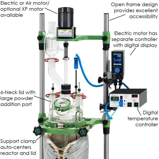 20L PROCESS REACTORS, CYLINDRICAL, UNJACKETED, ELECTRIC OR AIR MOTOR