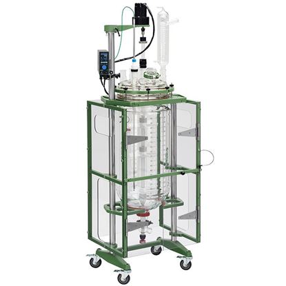 100L PROCESS REACTOR SYSTEM, TALL, CYLINDRICAL, JACKETED, GLASS, 400MM FLANGE, BRUSHLESS DC ELECTRIC MOTOR