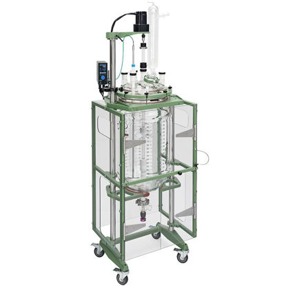 100L PROCESS REACTOR SYSTEM, SQUATTY, CYLINDRICAL, JACKETED, GLASS, 400MM FLANGE, BRUSHLESS DC ELECTRIC MOTOR