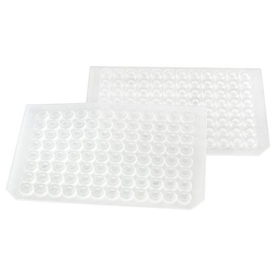 SEALING MAT, 96 ROUND WELL, 8MM DIAMETER PLUG, CLEAR, SPRAY COATED PTFE/PREMIUM SILICONE