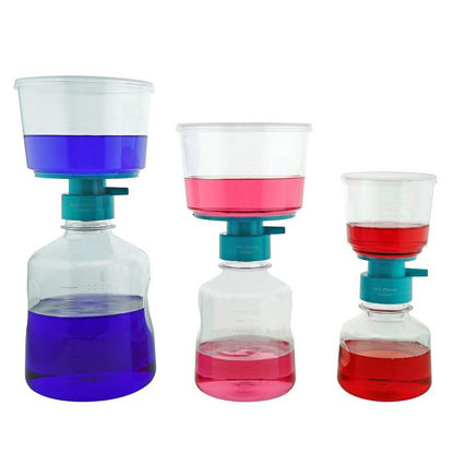 BOTTLE TOP VACUUM FILTER SYSTEM WITH MOLDED GRADUATIONS, STERILE, NEST