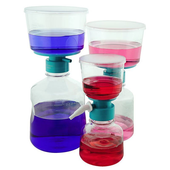 BOTTLE TOP VACUUM FILTER SYSTEM WITH MOLDED GRADUATIONS, STERILE, NEST