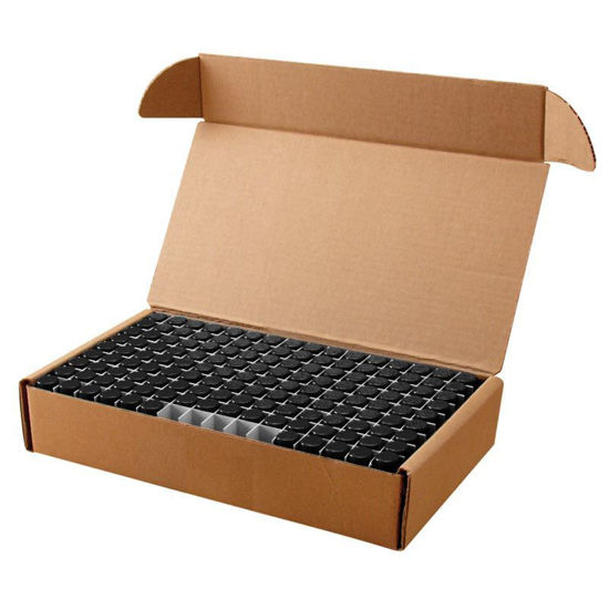 SAMPLE VIALS, CLEAR, TYPE 1 BOROSILICATE GLASS, PTFE LINED BLACK CAPS, LAB-PAC