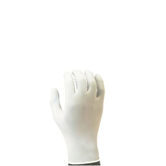 GLOVE, NITRILE, WHITE, POWDER-FREE, TEXTURED FINGERTIP, DOUBLE CHLORINATION, H2O WASHED, MEDIUM CUFF, MICROTEK, VALUTEK