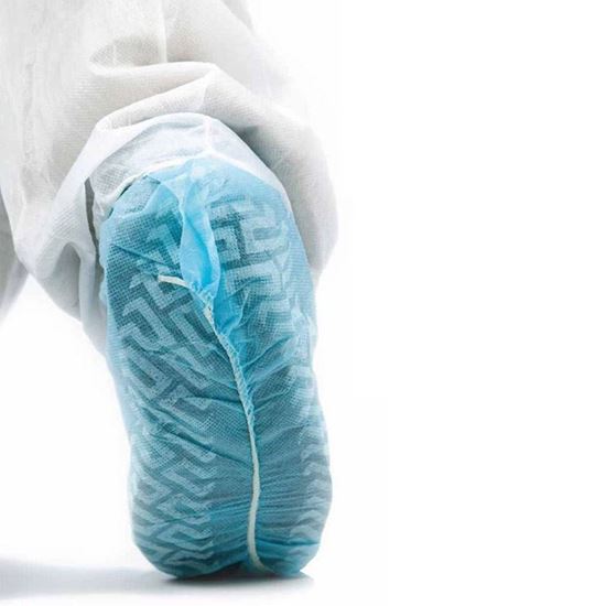 SHOE COVER, ANTI-SKID, BLUE POLYPROPYLENE, MACROTEK, VALUTEK