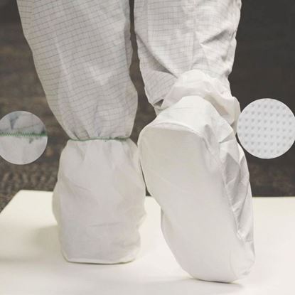 SHOE COVER, EMBOSSED PVC SOLE, ANTI-SKID, PE-COATED POLYPROPYLENE, NANOTEK, VALUTEK