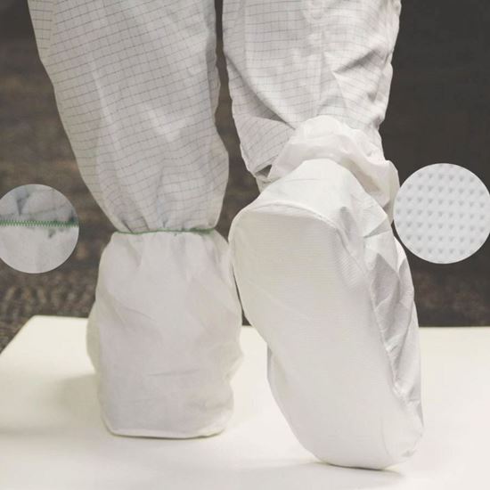 SHOE COVER, EMBOSSED PVC SOLE, ANTI-SKID, PE-COATED POLYPROPYLENE, NANOTEK, VALUTEK