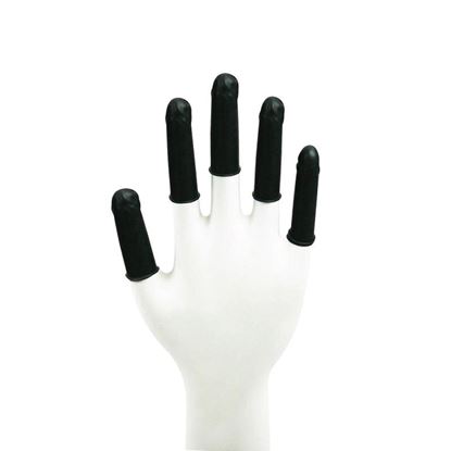 FINGER COT, CONDUCTIVE, CARBON/LATEX, POWDER-FREE, BLACK, MICROTEK, VALUTEK