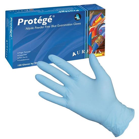 GLOVES, NITRILE, EXAMINATION, PROTEGE, SKY BLUE