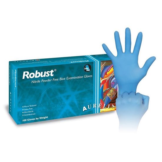 GLOVES, NITRILE, EXAMINATION, ROBUST, BLUE