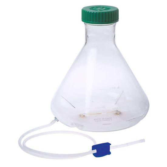 3L MEDIA TRANSFER VESSEL WITH A BARBED FITTING, WELDABLE C-FLEX TUBING, PLUGGED, BAFFLED BOTTOM, STERILE