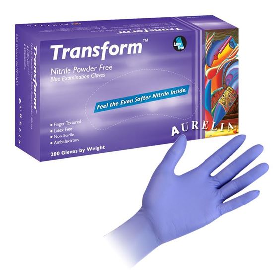 GLOVES, NITRILE, EXAMINATION, TRANSFORM, TRANS-BLUE