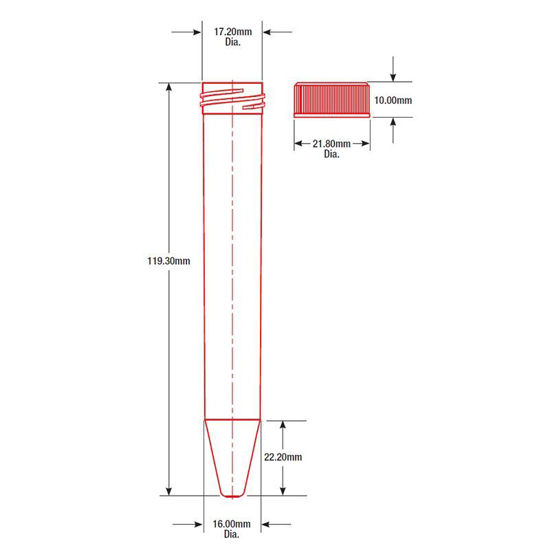 15ML GLOBE DIAMOND MAX CENTRIFUGE TUBE SPECS