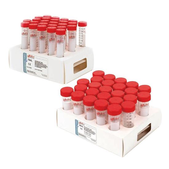 CENTRIFUGE TUBES, 15 AND 50ML, GLOBE DIAMOND MAX, PAPER RACKS, STERILE