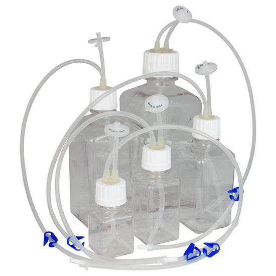 MEDIA BOTTLE ASSEMBLY SYSTEMS, PETG, SINGLE-USE, TRANSFER, FEED, WITH MALE LUER WITH 1/8” BARB, CG BIOSCIENCES