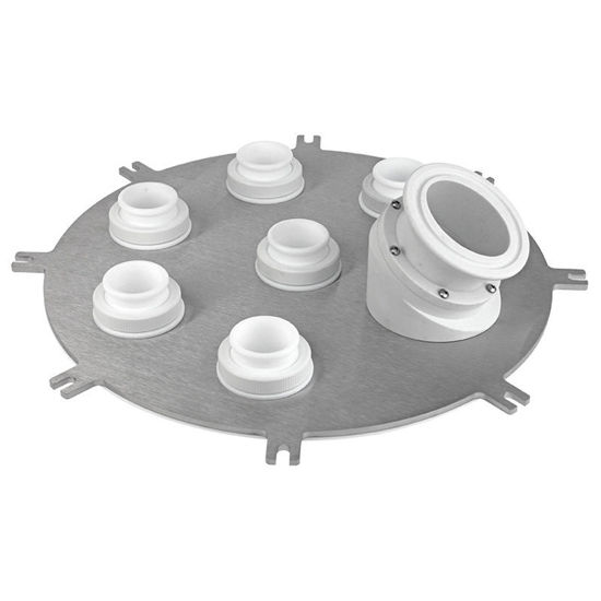 REACTION VESSEL LIDS, STAINLESS STEEL, 7-NECKS, 400MM, PERFLUORO O-RINGS