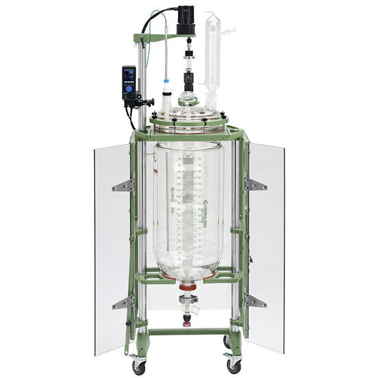 100L PROCESS REACTORS, CYLINDRICAL, TALL, 400MM, JACKETED, ELECTRIC MOTOR, MECHANICAL BEARING, MANIFOLD SYSTEM