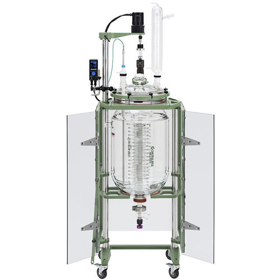 100L PROCESS REACTORS, CYLINDRICAL, SQUATTY, 400MM, JACKETED, ELECTRIC MOTOR, MECHANICAL BEARING, MANIFOLD SYSTEM